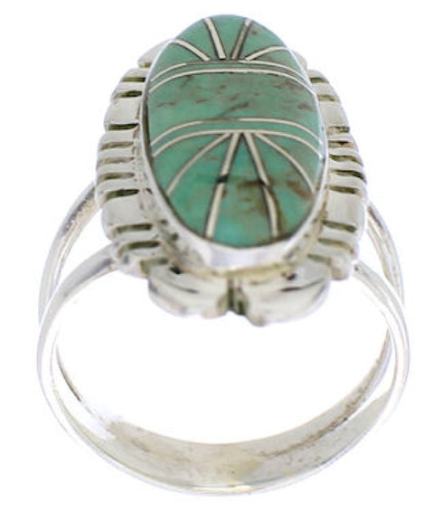 Genuine Sterling Silver Turquoise Jewelry Ring Size 4-3/4 TX28541